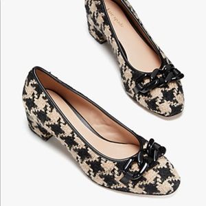 Kate Spade Kacey Nude/Black Tweed Chunky Heels, Size 9